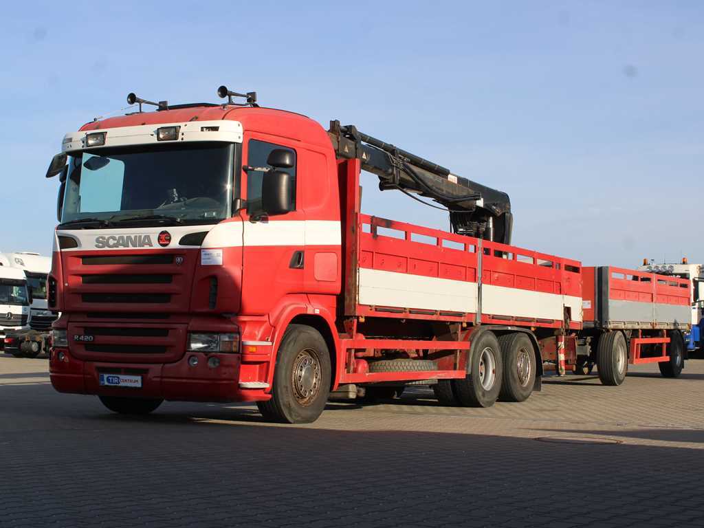 Scania R 380, EURO 3, 62, ZVEDACÍ NÁPRAVA, HIAB 166 K + KOGEL ANBS(1996)